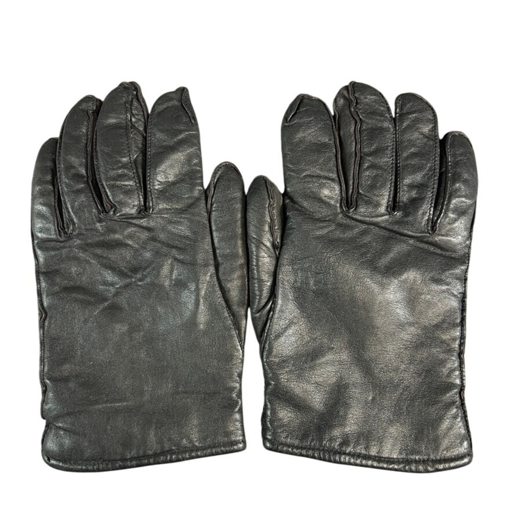 Mario Papa & Sons Vintage US Military Black Leather Wool Lined Gloves Large 10